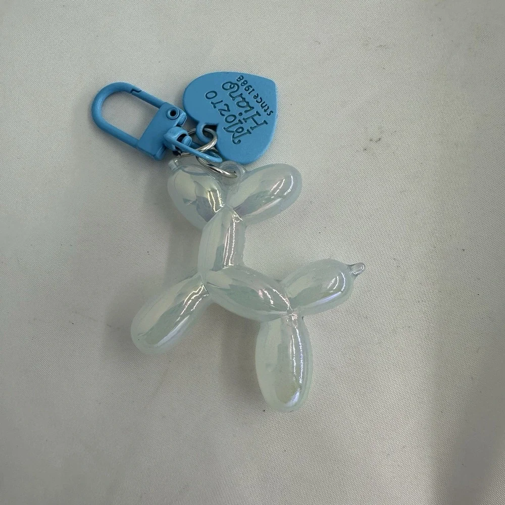Balloon Dog Keychain Y2K for Women Bag Pendant Jewelry Clear Blue New